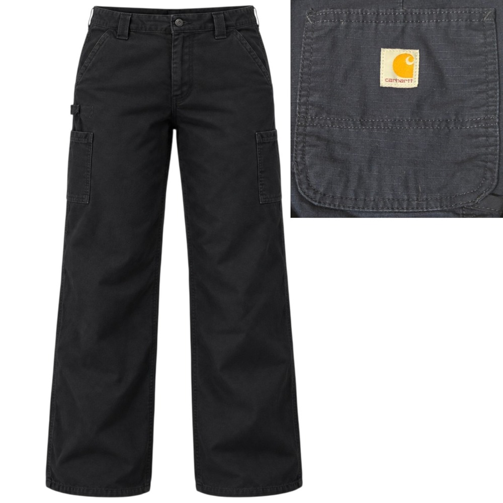 Carhartt B151 BLK Dungaree Fit Pants Mens 40x32 Black Canvas Utility Workwear